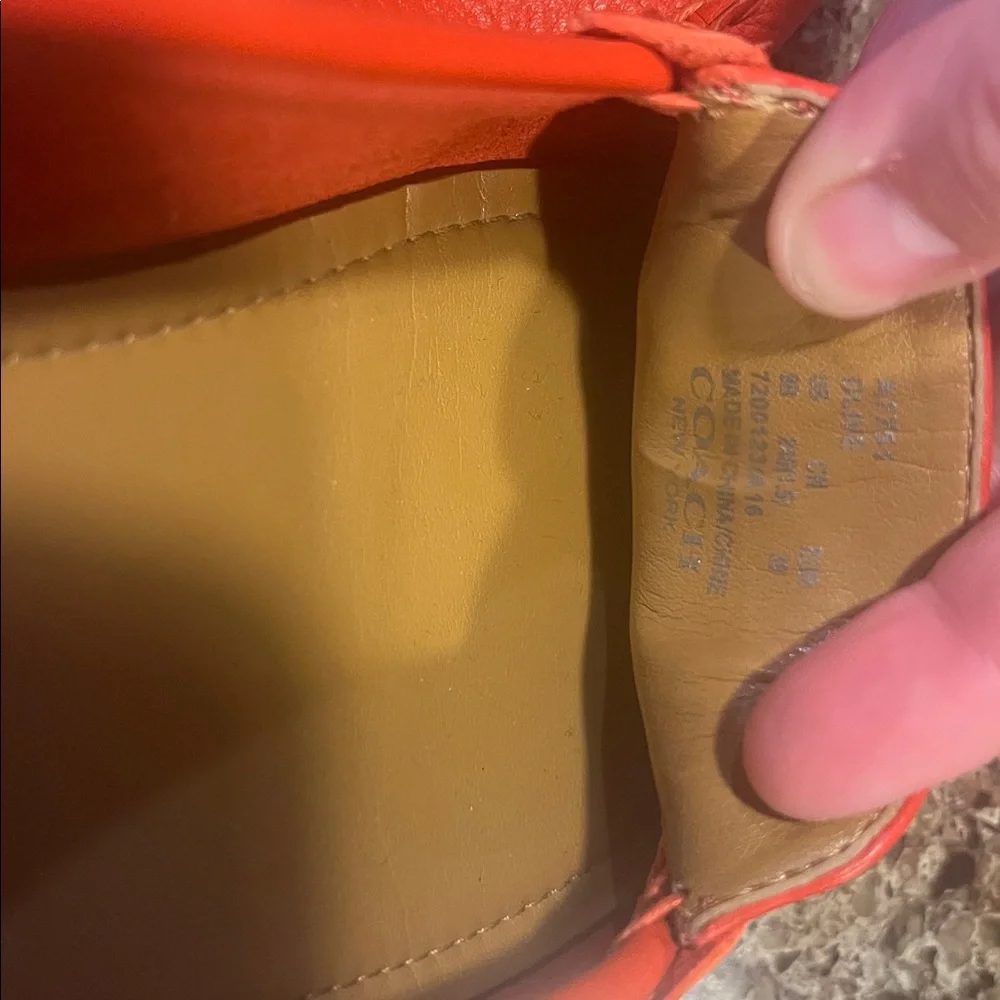 Vintage Orange Coach Leather Flat Loafers - Picture 5 of 5